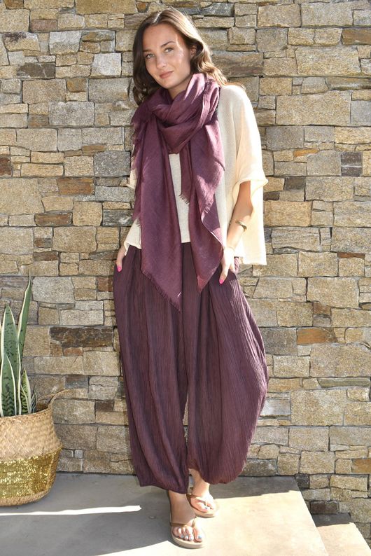Cyril Crinkle Balloon Pant Merlot